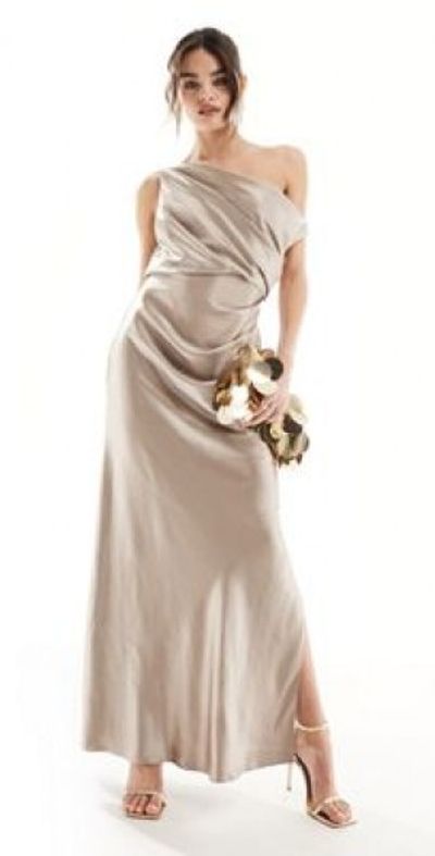 asos gowns & formal dresses Floral V-Neck Long-Sleeve Dress | Blue Maxi Dress