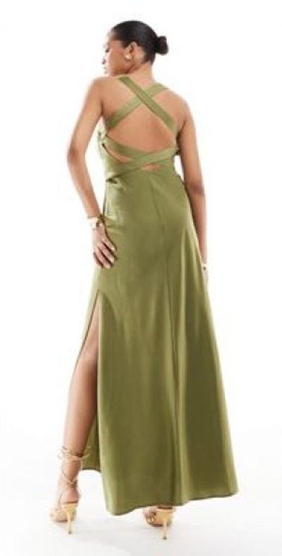 open lace back dress Selma Off Shoulder Maxi Dress main image 0