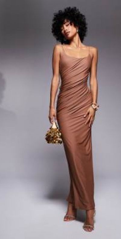 ASOS DESIGN - sculpting jersey square neck maxi dress with hook and eye back in mocha-Brown ASOS DESIGN - sculpting jersey square neck maxi dress with hook and eye back in mocha-Brown