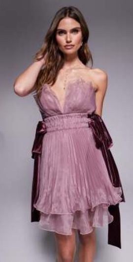 strapless open back dress Mini Paradise Rose dress  blazyshower