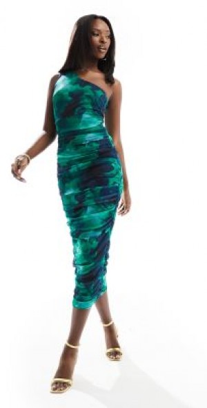 Ombre Ruched Maxi Dress