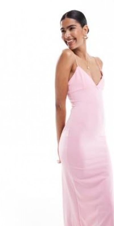 asos pink bodycon dress Barbie Pink Lace Strapless Bodycon Cocktail Dress – Modsele main image 1