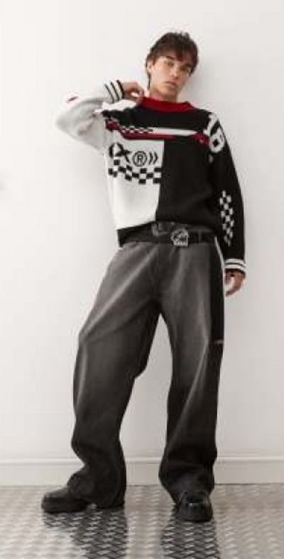 Cheap Monday Cheap Monday Looser baggy jeans in rubby black wash