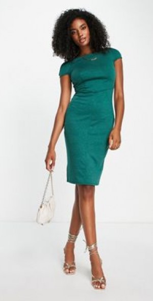 Emerald green pencil popular dress - Official Online Store