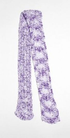Collusion COLLUSION Unisex textured knitted skinny scarf in purple