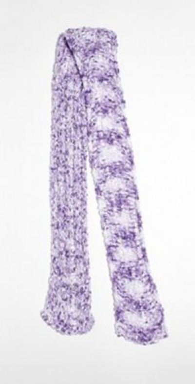 Collusion COLLUSION Unisex textured knitted skinny scarf in purple