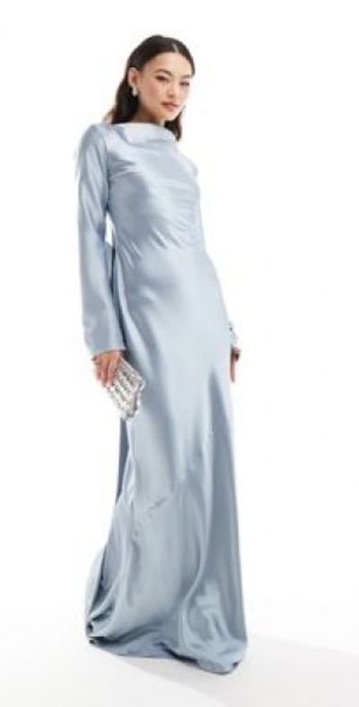 crushed velvet long sleeve dress DARK GREEN CRUSHED VELVET DRESS main image 0