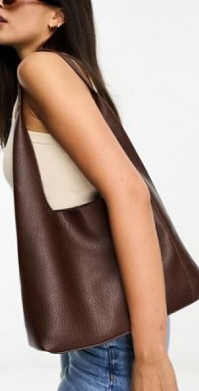 Glamorous Glamorous PU tote bag in chocolate brown