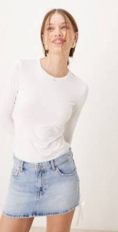 JDY JDY round neck second skin bodysuit in white