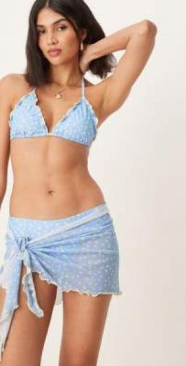 Kulani Kinis Kulani Kinis lemon bloom mini mesh sarong in blue
