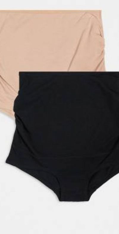 Lindex Lindex Maternity 3 pack briefs in black/beige-Multi