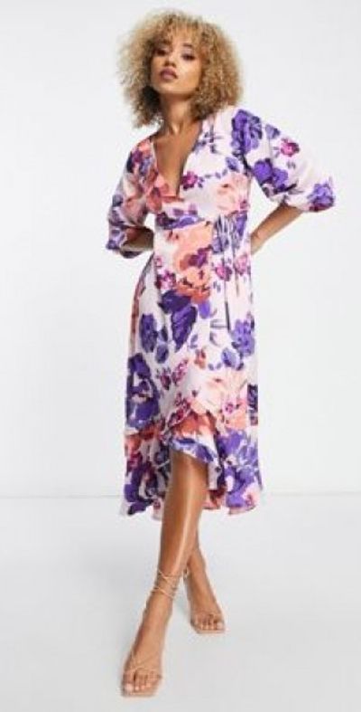 liquorish midi wrap dress Liquorish Tropical Print Midi Wrap Dress Tradegala