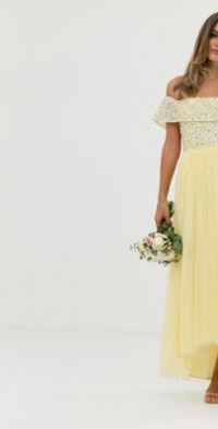 maya bardot sequin top tulle detail dress with high low hem