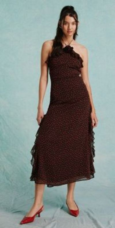 green emerald velvet dress Miss Selfridge One Shoulder Bandage Dress in Camel-Pink