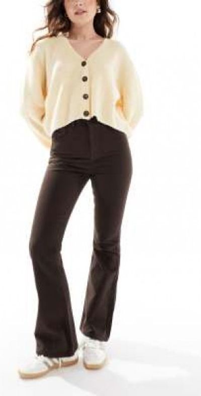 Miss Selfridge Miss Selfridge flared jeans in chocolate-Brown