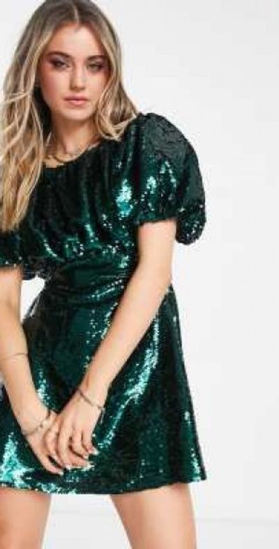 miss selfridge sequin mini dress Miss Selfridge sequin wide strap bodycon mini dress in red