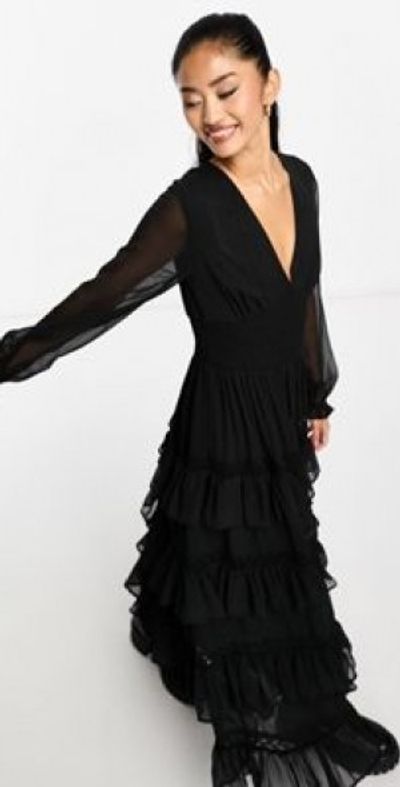 miss selfridge formal dresses Miss Selfridge satin floral jacquard maxi dress in black – ASOS Sample Sale