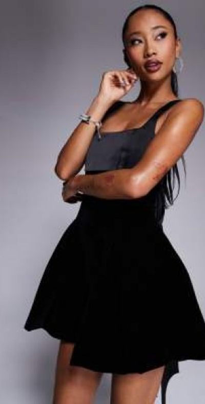 murci black dress NOIR Black PANELLED MAXI DRESS / US 4
