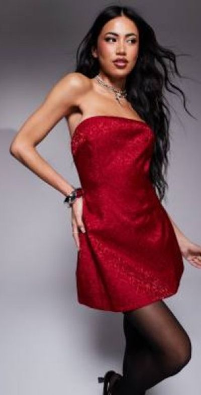 sachin and babi light blue dress Women's Love Letters Red Corset Bubble Mini Dress | Size: M main image 1