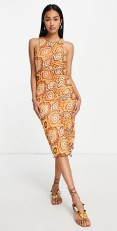 knee length dresses for ladies Sundry Racer Midi Dress in Iconic Pink - L - Shop Sundry Dresses main image 0