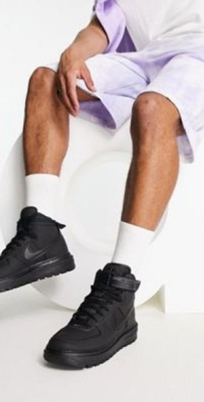 Black Air Force 1 nike boots nike women sf air force 1 hi boot black black gum light brown main image 3