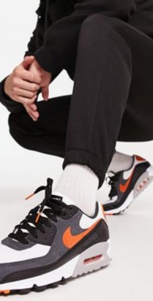 nike air max 90 orange white black