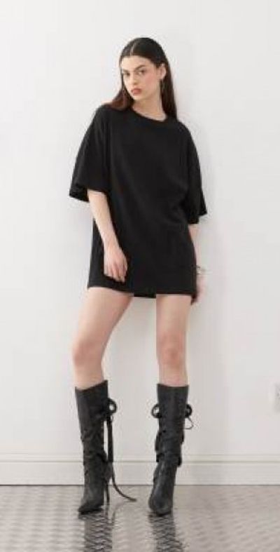 Noisy May Noisy May boxy t-shirt dress in black