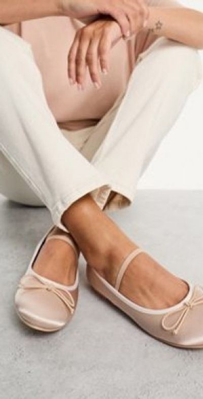 Public Desire Public Desire Alexa ballet pumps in baby pink satin