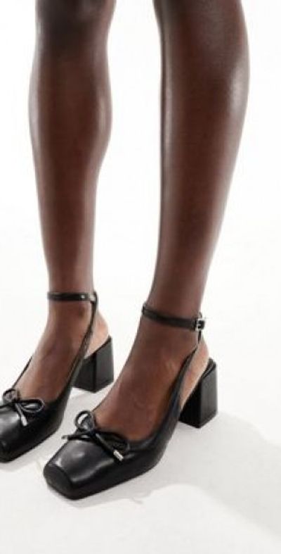Raid RAID Emilia ballet low block heels shoes in black