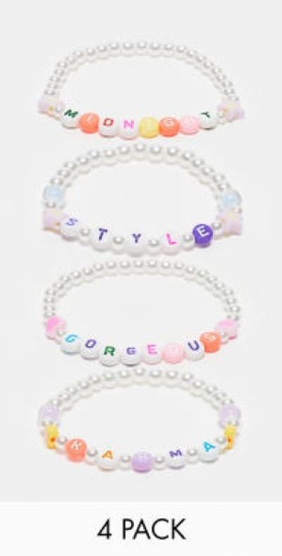 Reclaimed Vintage Reclaimed Vintage festival 4-pack bracelet pack-Multi