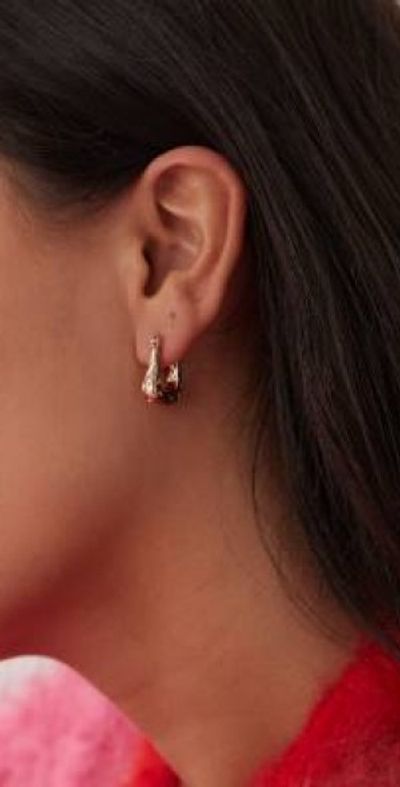 Reclaimed Vintage Reclaimed Vintage hammered hoop earrings in gold