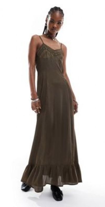 Reclaimed Vintage - maxi cami slip dress in brown