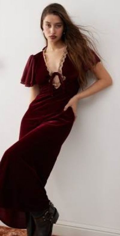 burgundy overlay dress Maricia Off Shoulder Mesh Patchwork Burgundy Gown Dress