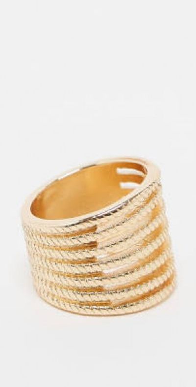 Reclaimed Vintage Reclaimed Vintage oversized row ring in gold