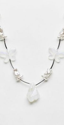 Reclaimed Vintage Reclaimed Vintage unisex beaded moonstone necklace-Multi