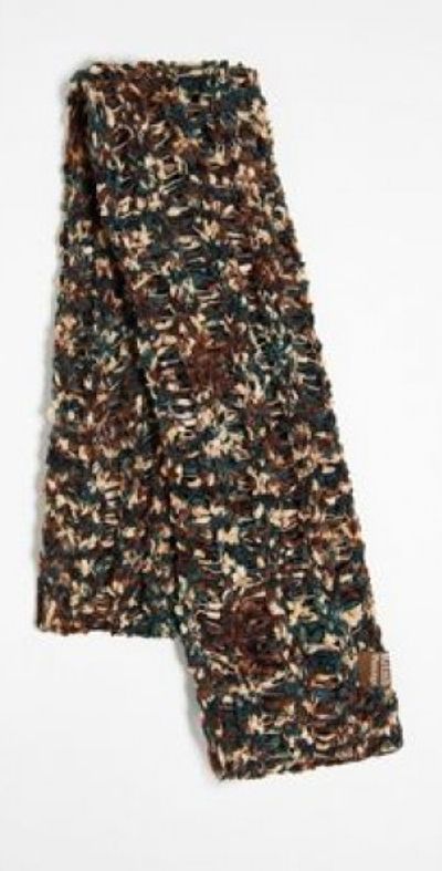 Reclaimed Vintage Reclaimed Vintage unisex chenille skinny scarf in camo-Multi