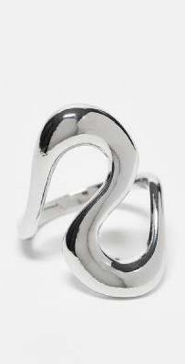 Reclaimed Vintage Reclaimed Vintage unisex curve ring in silver