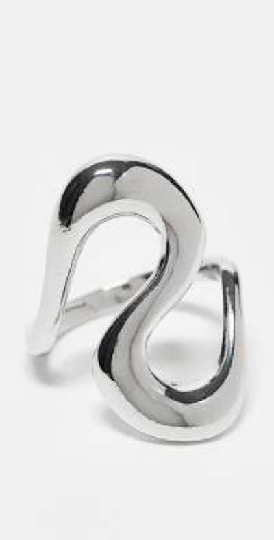 Reclaimed Vintage Reclaimed Vintage unisex curve ring in silver