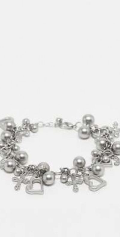 Reclaimed Vintage Reclaimed Vintage unisex ultimate charm bracelet in silver