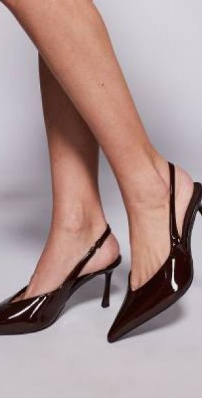 SIMMI Shoes Simmi London Layana sling back pumps in patent brown
