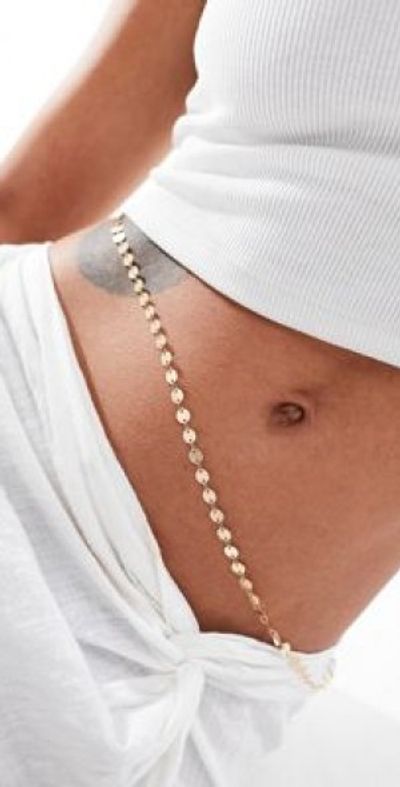 South Beach South Beach mini disc belly chain in gold