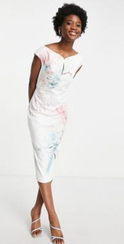 white christmas dresses Wide Sleeve Knitted Bodycon Midi Dress | Rebexxa main image 0