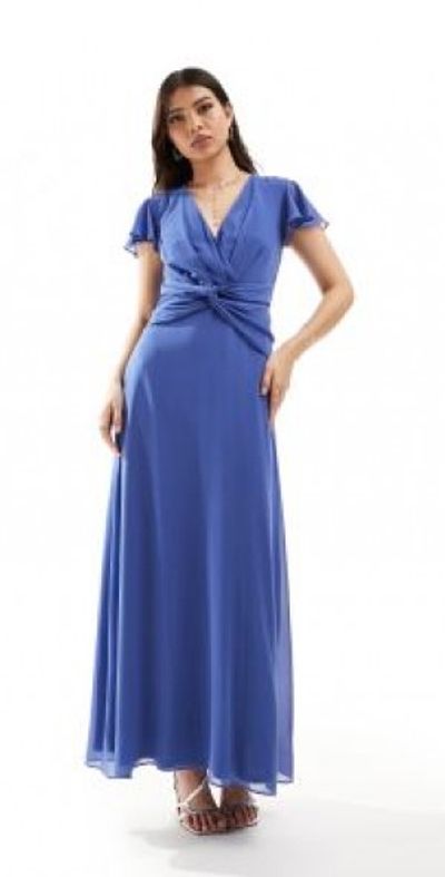 asos bridesmaid dresses blue Royal Blue Bridesmaid Dresses Asos Hope Charming V Neck Long Chiffon B main image 1