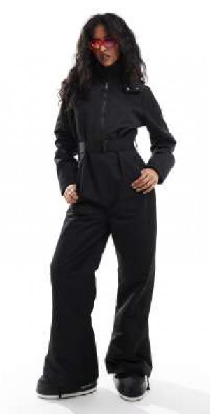 Threadbare - all in one ski suit in black
