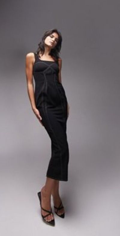 chinese dress ladies Topshop Twist Back Long Sleeve Satin Occasion Maxi Dress In Black