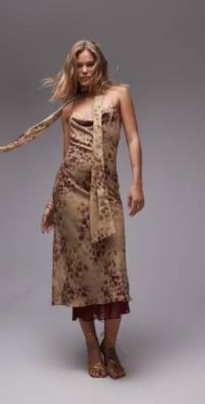 slim fit dress slacks Dark gold satin slip dress 'Majestic'