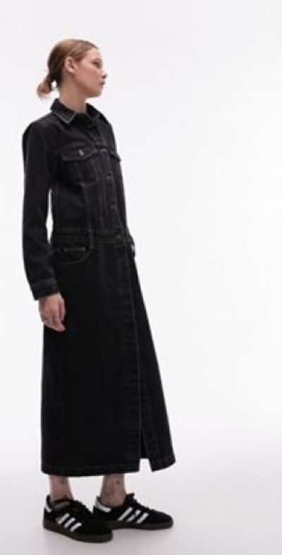 topshop denim maxi dress Topshop - Denim Barrel Maxi Dress - Women - Cotton - 10 US