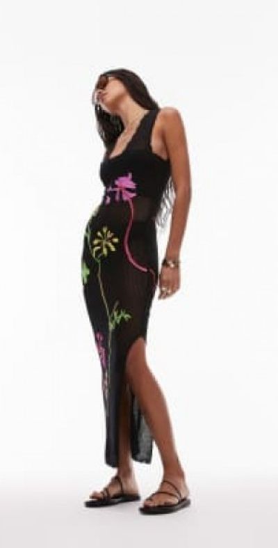 topshop black embroidered dress Floral Moment Embroidered Mini Dress in White M / White main image 1