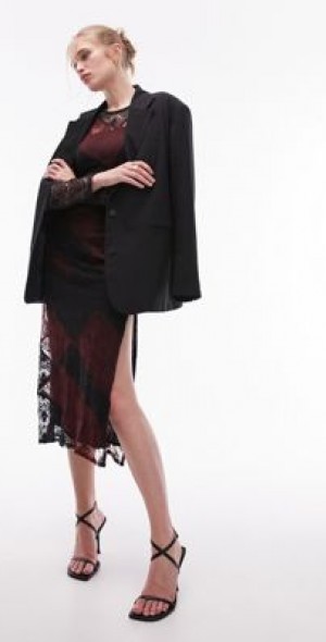 Topshop - lace patchwork midi dress in multi