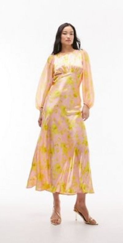 topshop pink satin dress Topshop racer neck satin bias cut maxi dress in pink